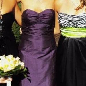 Purple strapless dress